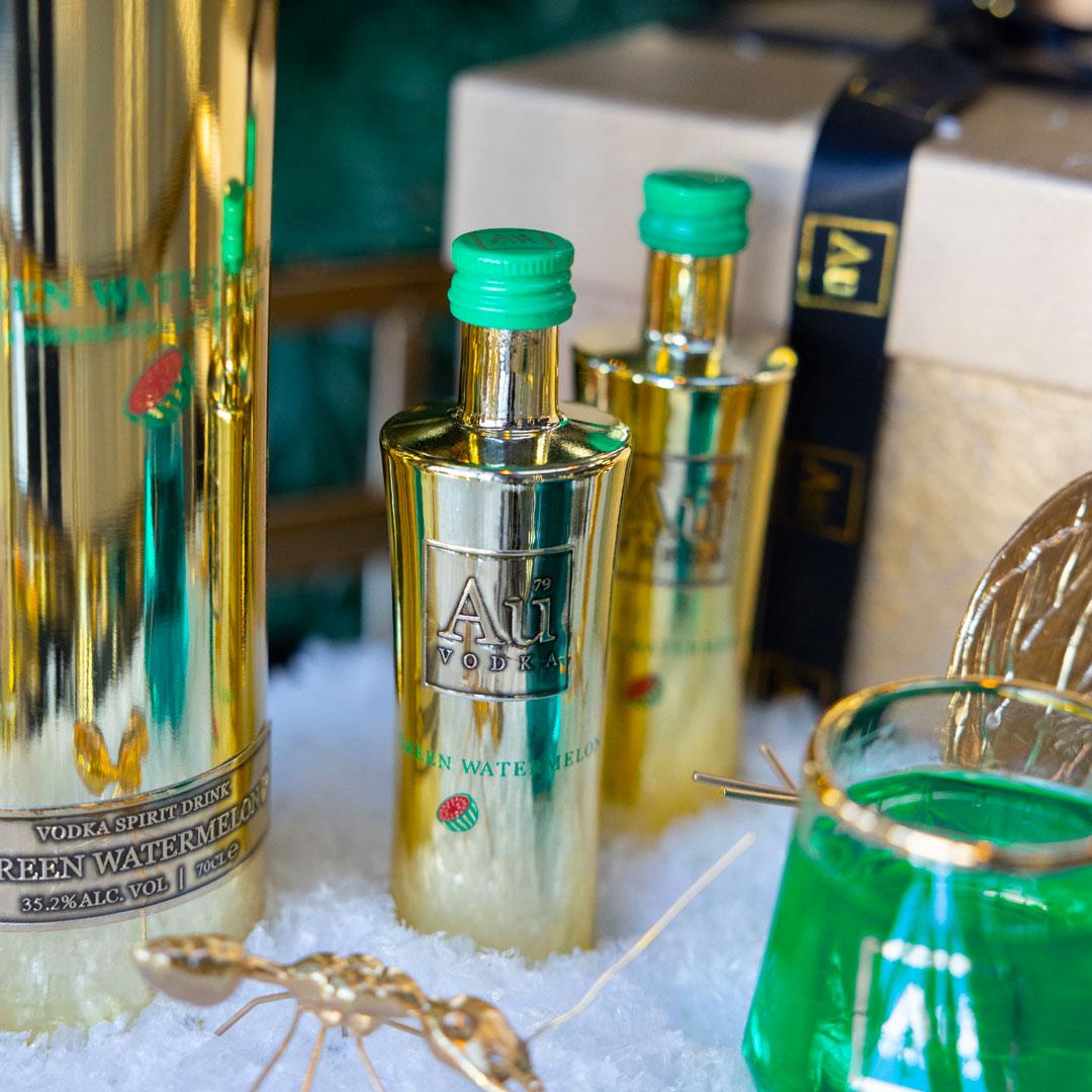 Au Vodka Green Watermelon Miniature - Au Vodka